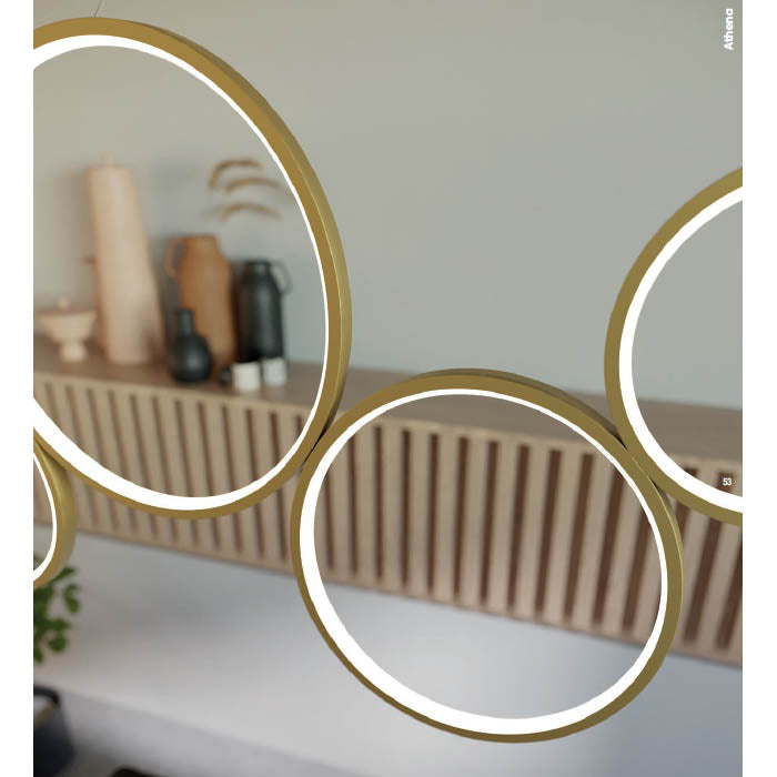 Lustra Athena, auriu mat, LED CCT, 50W, 3000/4000/6000K, 3978 lumeni, L.120 cm, Smarter 01-3386