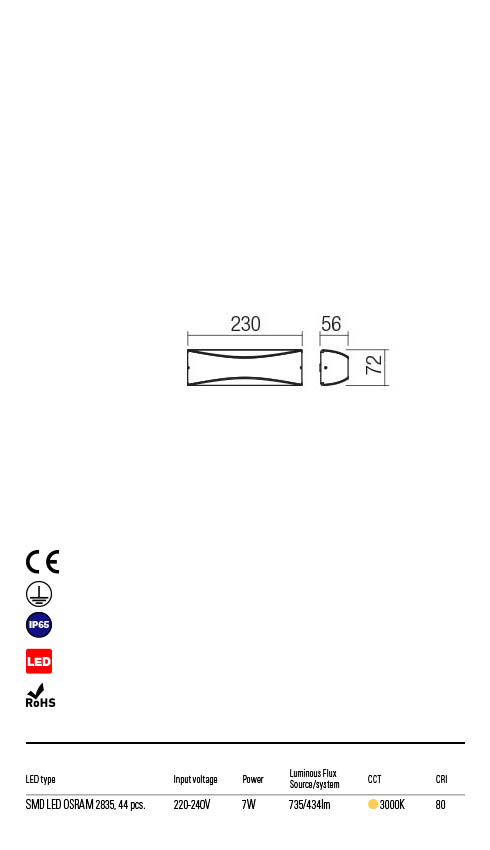 Aplica LED exterior Axel, gri inchis, 7W, 434lm, 3000K, IP65, Redo, 90126