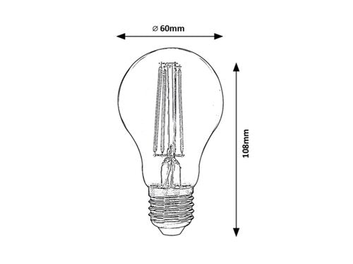Bec Filament-LED, transparent, 700lm, LED 6W, 2700-6500K, Rabalux 1513