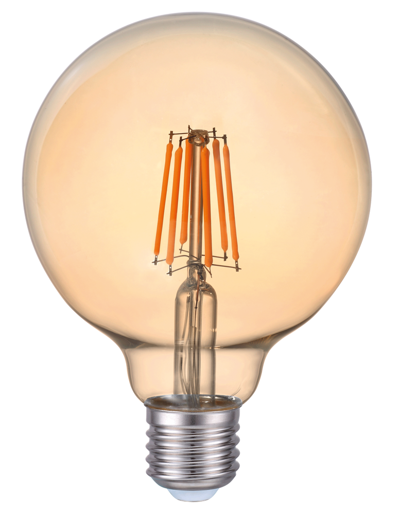Bec LED EVO17 Filament G95 6W E27 2200K Auriu