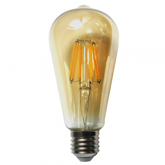 Bec LED Filament Amber E27/8W/800LM/2500K ST64