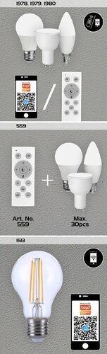 Bec SMD-LED, alb, 1000lm, LED 10W, 3000-6500K, Rabalux 1978