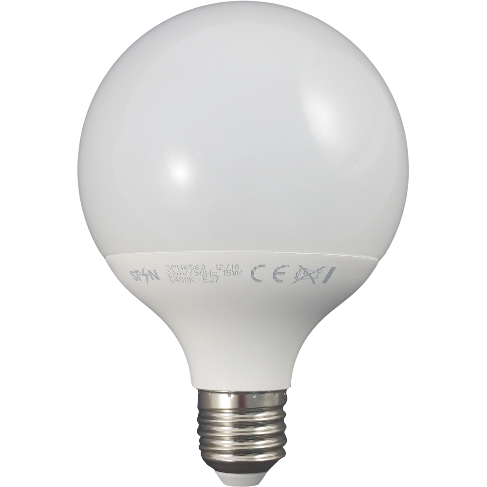 Bec Led E27, model G95, 15W=150W, 6400K, lumina rece, 1400Lm