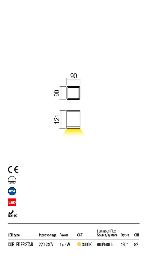 Plafoniera exterior LED Beta, gri, 6W, 660lm, 3000K, IP54, Redo, 9198