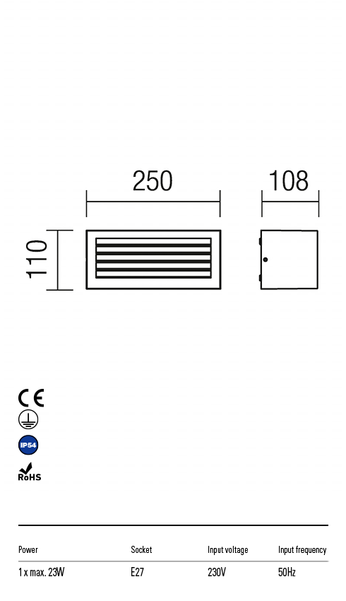 Aplica exterior Brick, gri inchis, 1 x E27, IP54, Redo, 9898