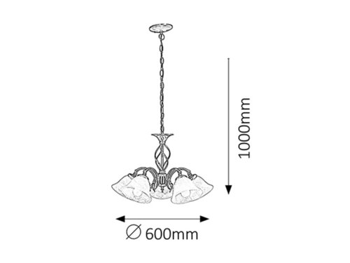 Lustra suspendata Beckworth, bronz, 5xE14, IP20, Rabalux, 7135