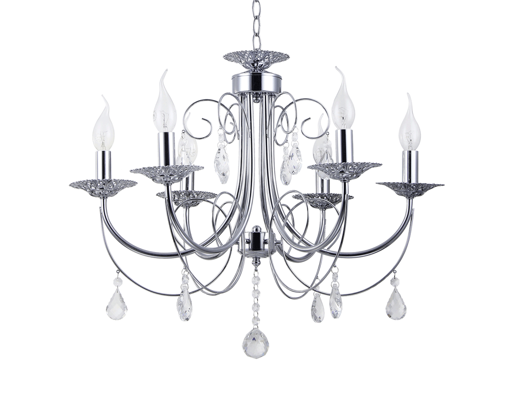 Candelabru Chandler Crom+Alb 6xE14 60W