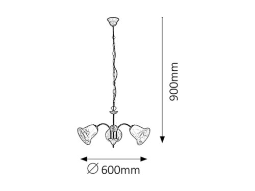 Lustra suspendata Colette, negru, 3xE14, IP20, Rabalux, 7367