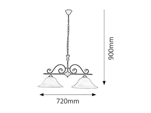 Lustra suspendata Dorothea, negru mat, 2xE27, IP20, Rabalux, 7777
