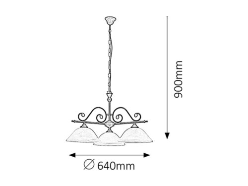 Lustra suspendata Dorothea, negru mat, 3xE27, IP20, Rabalux, 7773