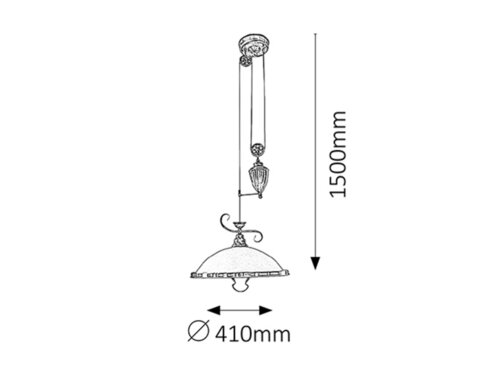 Lustra suspendata Elisett, bronz, 1xE27, IP20, Rabalux, 2756