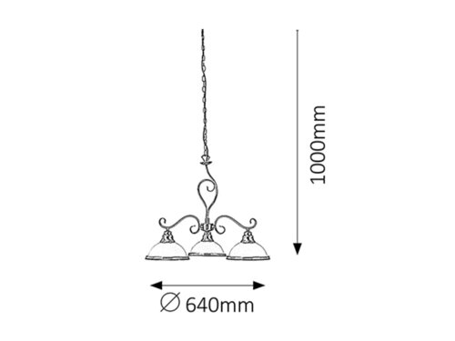 Lustra suspendata Elisett, bronz, 3xE27, IP20, Rabalux, 2753