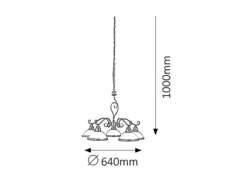 Lustra suspendata Elisett, bronz, 5xE27, IP20, Rabalux, 2755