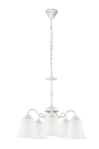 Lustra suspendata Fabiola, alb antichizat, 5xE27, IP20, Rabalux, 7261
