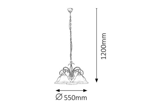 Lustra suspendata Katherine, alb antichizat, 5xE27, IP20, Rabalux, 71910