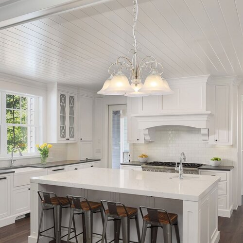 Lustra suspendata Katherine, alb antichizat, 5xE27, IP20, Rabalux, 71910