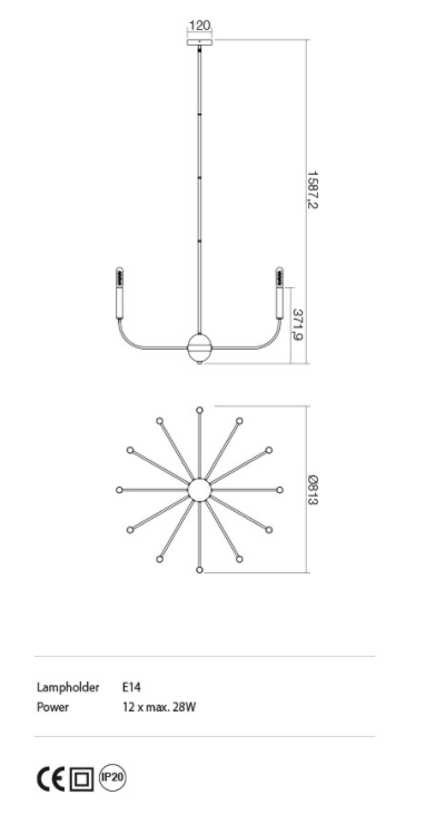 Candelabru KONIG, 12xE14, INCANTI IKN C12 06 12