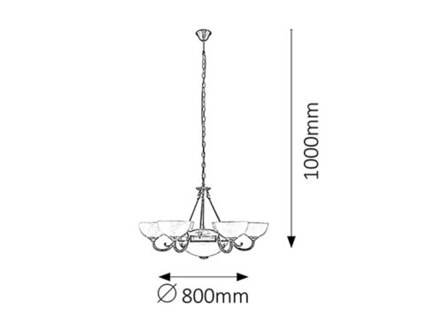Candelabru Marlene, bronz, 6xE14+2xE27, Rabalux, 8546