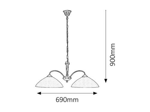 Lustra suspendata Regina, bronz, 2xE27, IP20, Rabalux, 8177