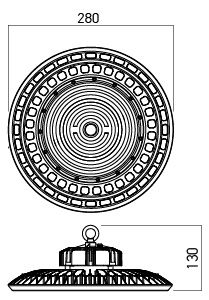 Corp de iluminat FX20NW90DALI, Negru mat, 100W, 4000K, Arelux