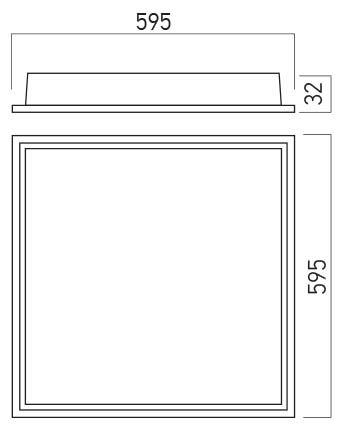 Corp de iluminat PT6060WW, Alb mat, 40W, 3000K, Arelux