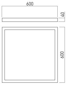 Corp de iluminat PTS6060WW MWH, Alb mat, 40W, 3000K, Arelux