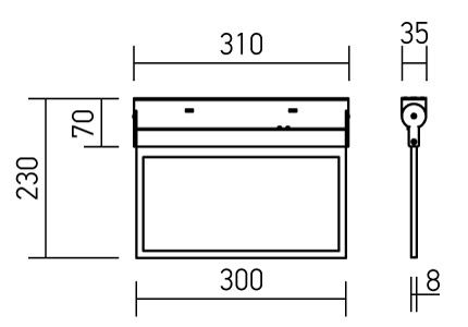 Corp de iluminat siguranta WY10M HN, 2W, Arelux
