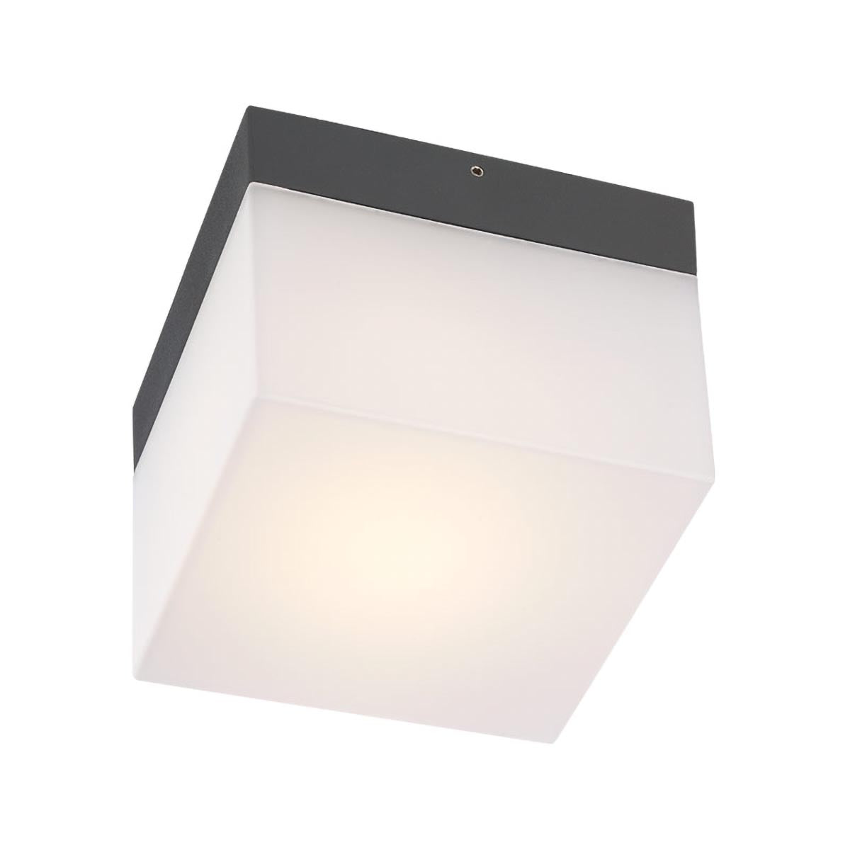 Plafoniera exterior LED Cube, gri, 6W, 345lm, 3000K, IP65, Redo, 9445