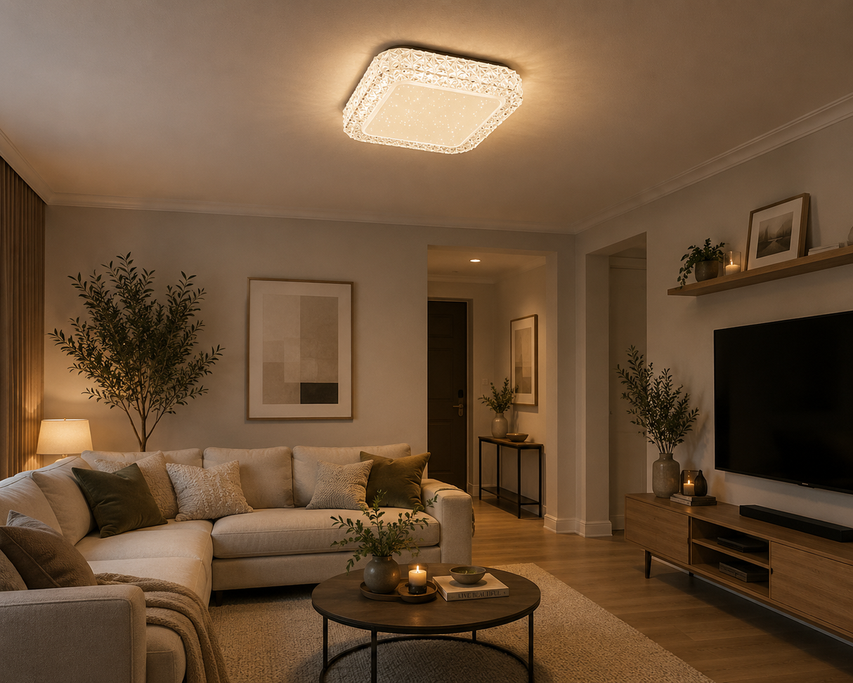 Plafoniera LED Tetris, alb, 12W, 4000K, 1300lm, IP20, Smarter, 05-844