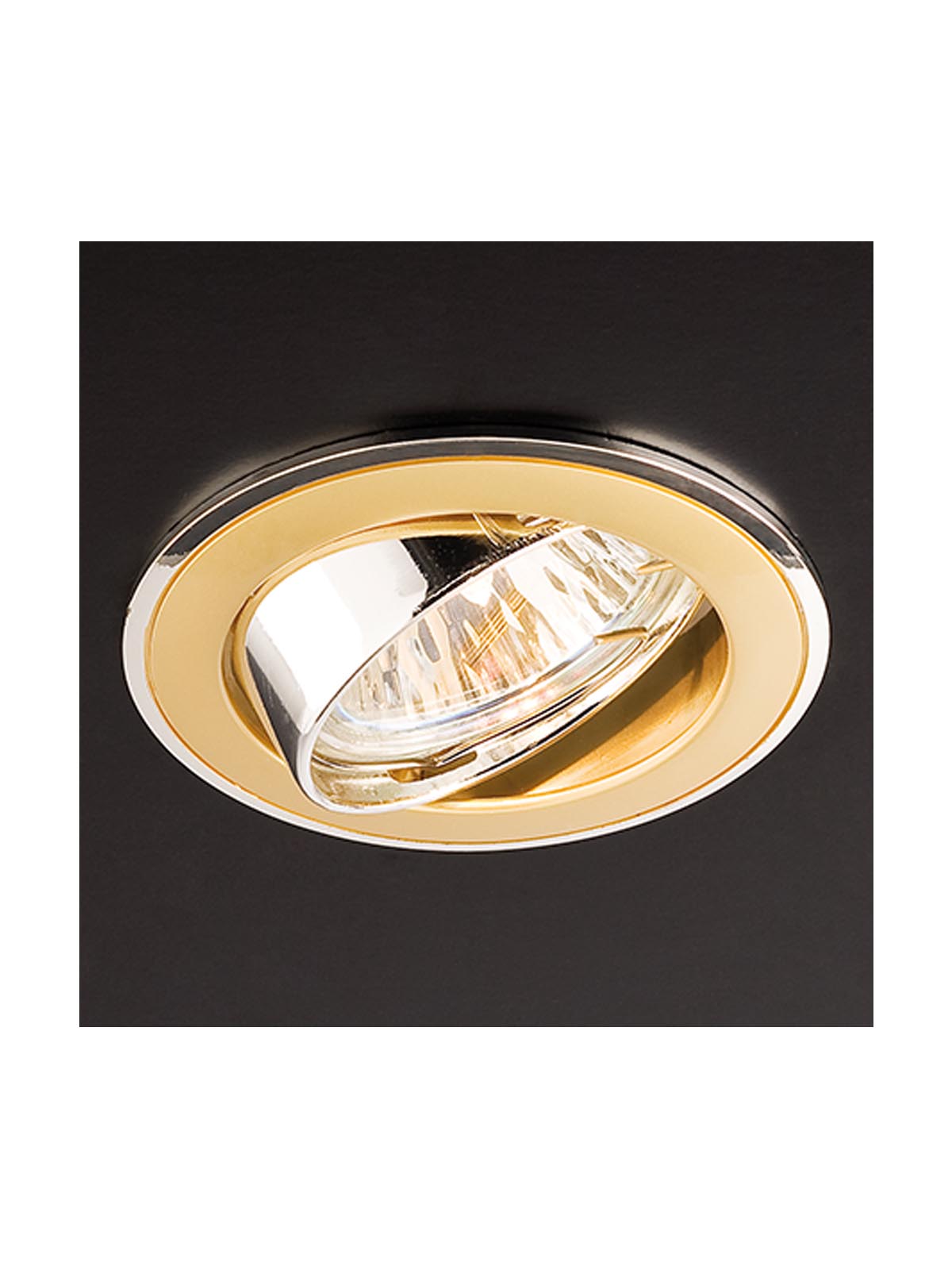 Spot incastrat ELC 229, perla gold/crom, 1XGU10, Smarter 70005