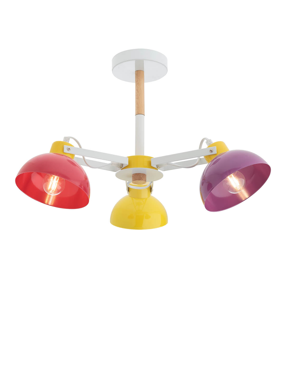 Plafoniera EOLO, multicolor cu ornamente lemn natur, 3xE27, Smarter 04-5120