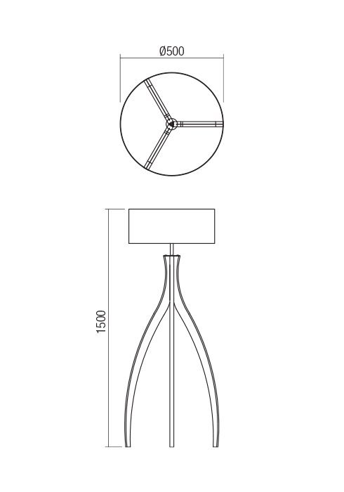 Lampadar Eron, lemn masiv, 1 x E27, H.150cm, IP20, Redo, 01-18100