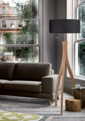 Lampadar Eron, lemn masiv, 1 x E27, H.150cm, IP20, Redo, 01-18100