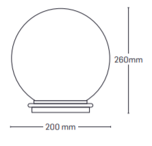 Glob lampa exterior, opal, 1xE27, D.20cm, IP44, D.20cm