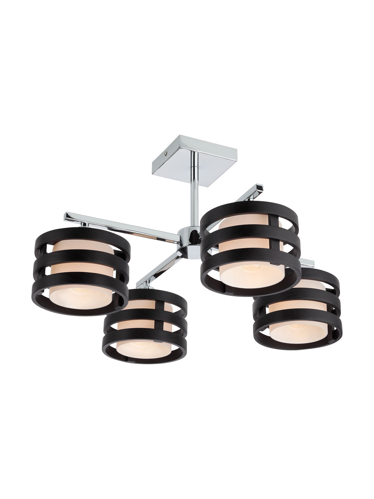 Plafoniera Kim, crom si lemn, 4XE14, IP20, Smarter, 01-627