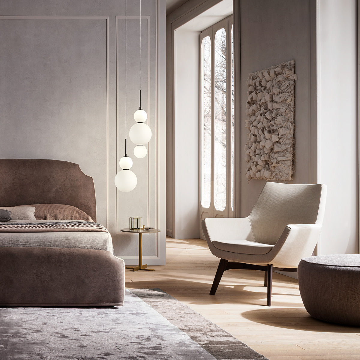 Kit lustra suspendata LED Bilia, alb mat, 30W, Redo, SKBR01SWH