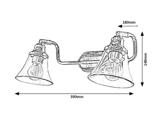 Lampa baie Antoine, crom, E14 2x 40W, Rabalux 3208