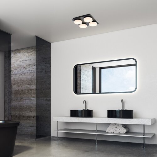 Lampa baie Attichus, negru mat, 1900lm, LED 21W, 4000K, Rabalux 75004