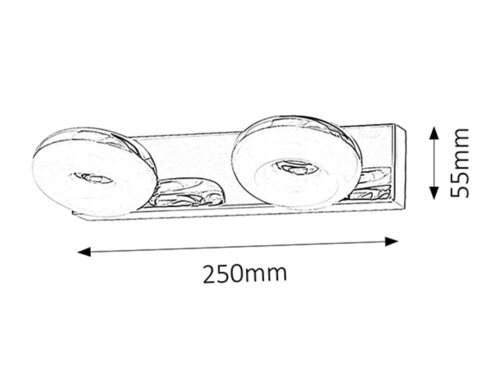 Lampa baie Beata, crom, 930lm, LED 2x 5W, 4000K, Rabalux 5717