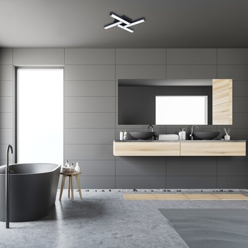 Lampa baie Evan, negru mat, 1750lm, LED 18W, 4000K, Rabalux 2168