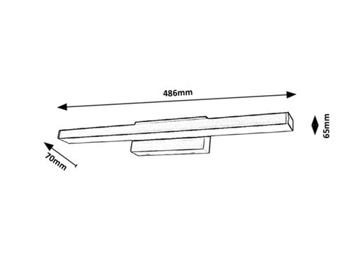 Lampa baie John, negru mat, 930lm, LED 12W, 3000K, Rabalux 5732