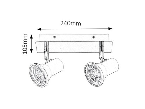 Lampa baie Steve, alb, 860lm, GU10 2x 15W, 4000K, Rabalux 5498
