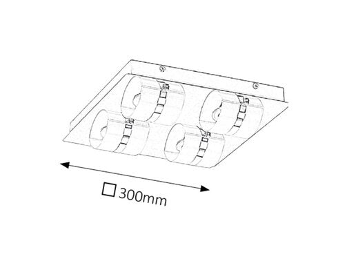 Lampa baie Tony, crom, 1460lm, LED 4x 5W, 4000K, Rabalux 5492