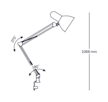 Lampa Birou Desk Alb 1XE27 60W