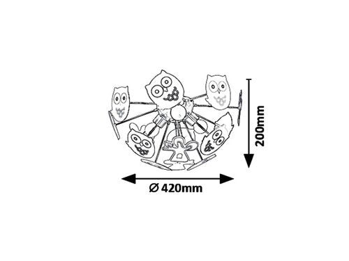 Lampa copii Birdy, multicolor, 3xE14 , Rabalux 6389