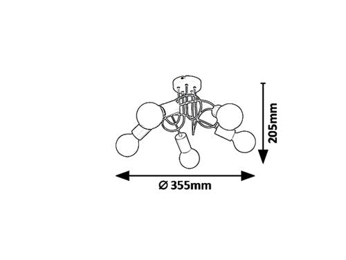 Plafoniera copii Linett, multicolor, 5xE27, Rabalux 6340