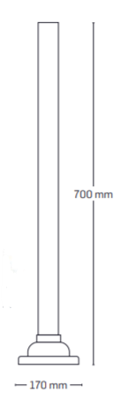 Picior Gradina  Negru fara Glob, H.70cm, IP44