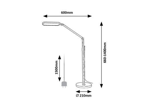 Veioza Draco, negru, 790lm, LED 13W, 3000-6000K, Rabalux 2310