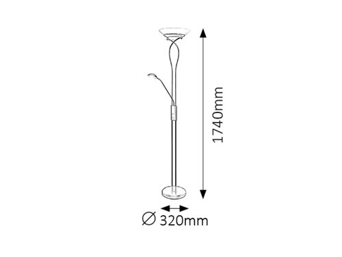Lampadar Gamma Trend, negru mat, 2xE27 + 1xG9, Rabalux 4554