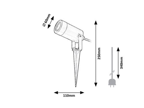 Miniproiector LED exterior Krobia, negru, 1 X GU10, IP65, Rabalux, 7814